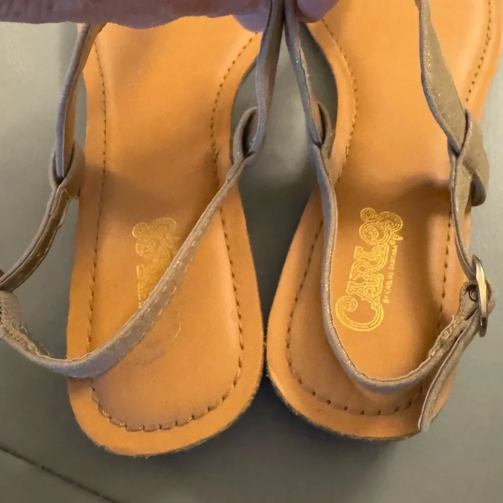 Carlos Santana Tamron Rhinestone Gold Wedge Sandals, Sz 7 - Picture 8 of 10